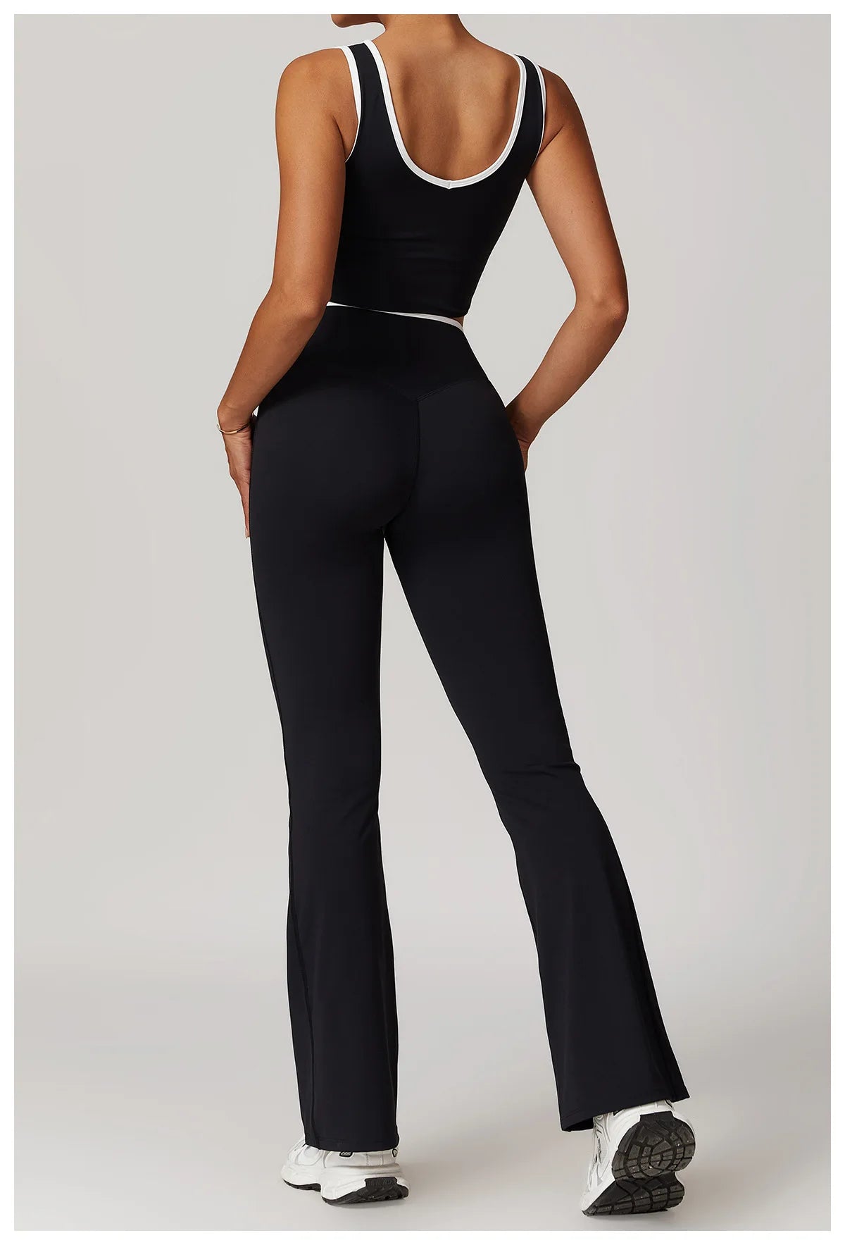 Women 2PCS Yoga Suit Gym Sportswear Sports Set Fitness Tracksuits Workout Breathable Bra Loose Bell-bottoms Leggings Yoga Sets