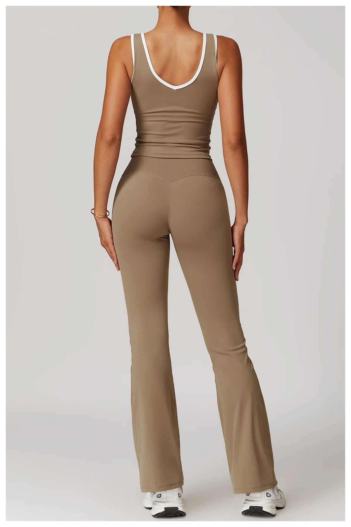 Women 2PCS Yoga Suit Gym Sportswear Sports Set Fitness Tracksuits Workout Breathable Bra Loose Bell-bottoms Leggings Yoga Sets