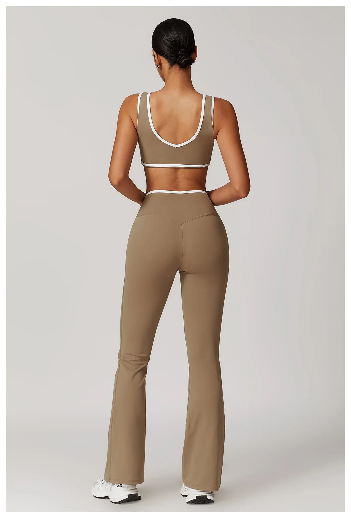 Women 2PCS Yoga Suit Gym Sportswear Sports Set Fitness Tracksuits Workout Breathable Bra Loose Bell-bottoms Leggings Yoga Sets