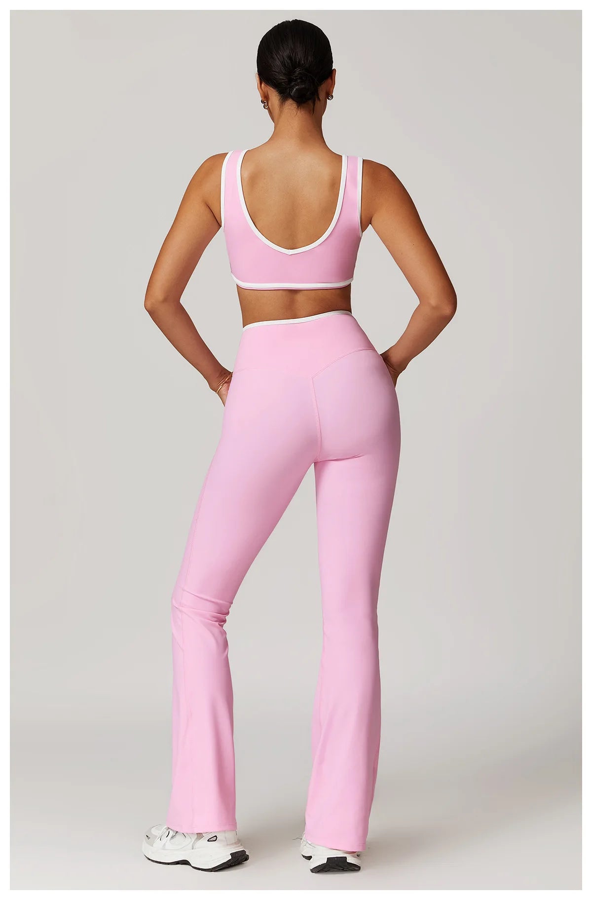 Women 2PCS Yoga Suit Gym Sportswear Sports Set Fitness Tracksuits Workout Breathable Bra Loose Bell-bottoms Leggings Yoga Sets