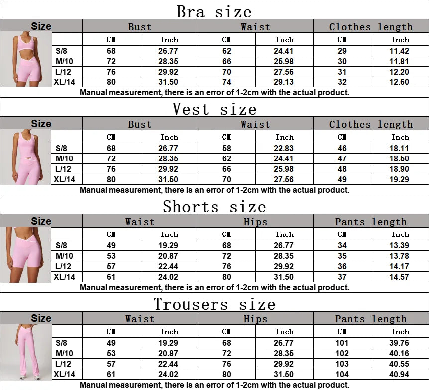Women 2PCS Yoga Suit Gym Sportswear Sports Set Fitness Tracksuits Workout Breathable Bra Loose Bell-bottoms Leggings Yoga Sets