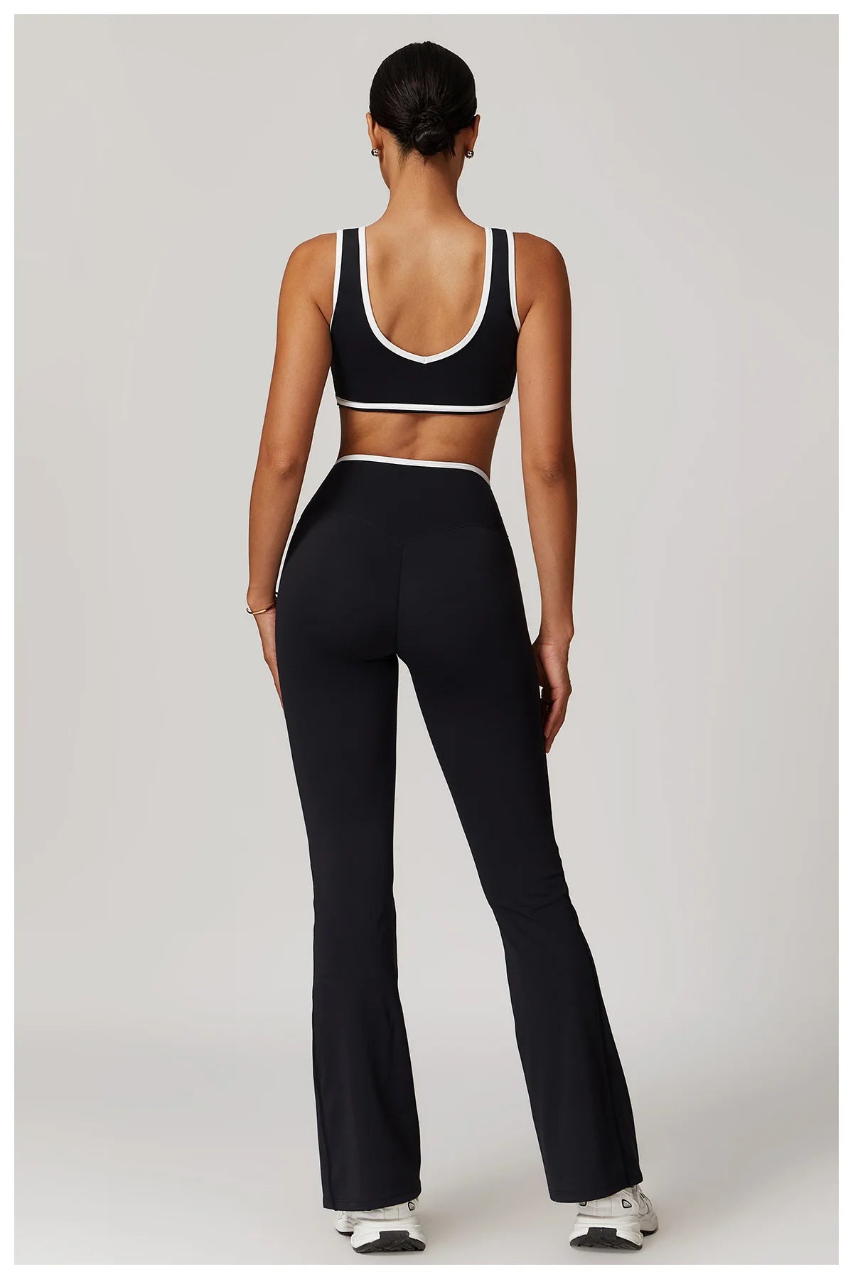 Women 2PCS Yoga Suit Gym Sportswear Sports Set Fitness Tracksuits Workout Breathable Bra Loose Bell-bottoms Leggings Yoga Sets