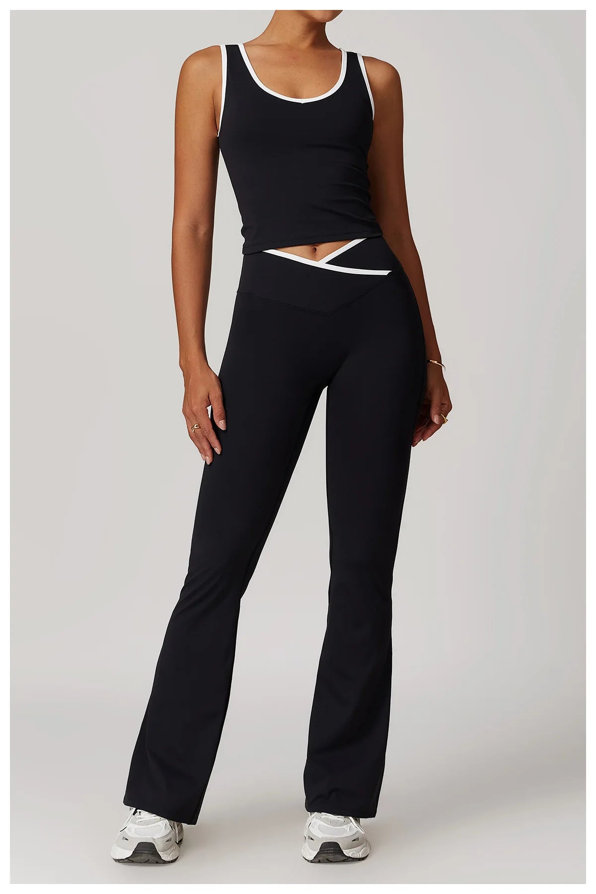 Women 2PCS Yoga Suit Gym Sportswear Sports Set Fitness Tracksuits Workout Breathable Bra Loose Bell-bottoms Leggings Yoga Sets