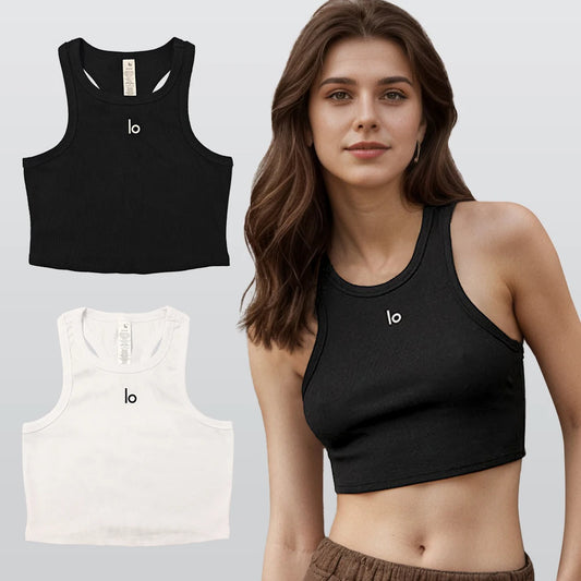Women's Seamless Sports Bra Yoga Top Knitted Sleeveless Workout Tank for Gym Running&Fitness Breathable Slim Fit Sports Vest